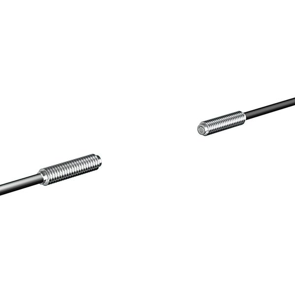 Fiber optic sensor head, through-beam, M4 cylindrical axial, R2 flexib image 2