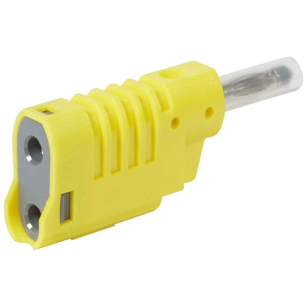 Banana plug Ø4mm 16A 33V~ or 70V= with insulating tip and retractable sheath - yellow image 1