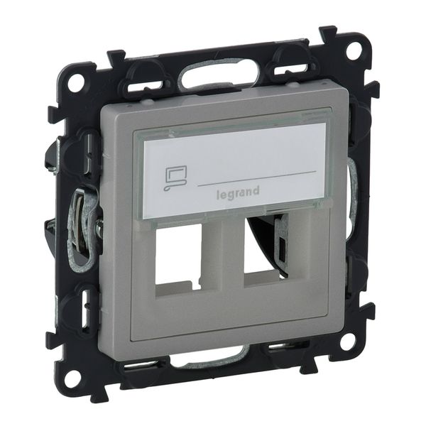 Cover plate Valena Life - double keystone adaptor - aluminium image 1