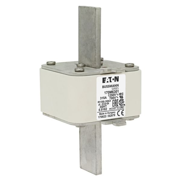 Fuse-link, high speed, 315 A, AC 1250 V, size 3, 76 x 76 x 155 mm, aR, IEC, single indicator image 9