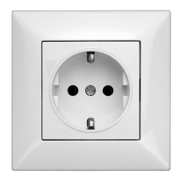 Socket outlet, complete, white, cage clamps image 1