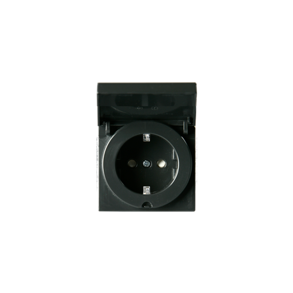 20EUCK-81 Socket outlet Protective contact (SCHUKO) with Hinged Lid Anthracite - Impressivo image 1