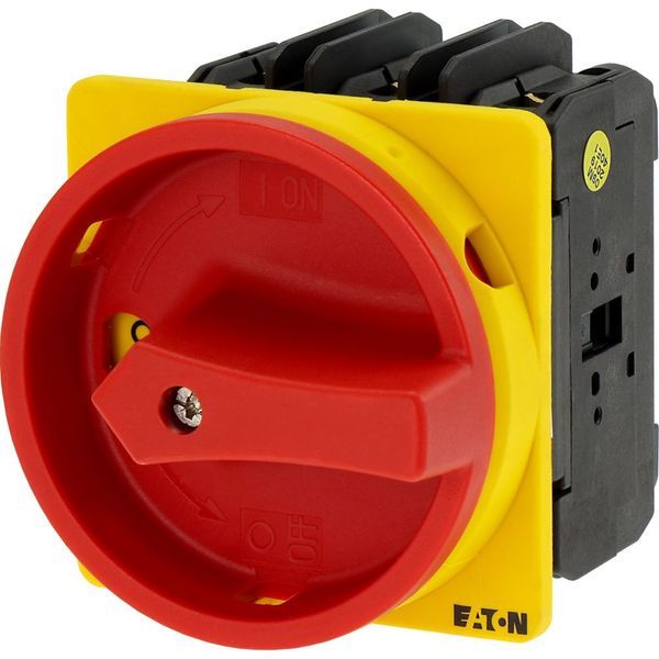 Main switch, P3, 30 A, flush mounting, 3 pole, With red rotary handle and yellow locking ring, Lockable in the 0 (Off) position, UL/CSA image 20