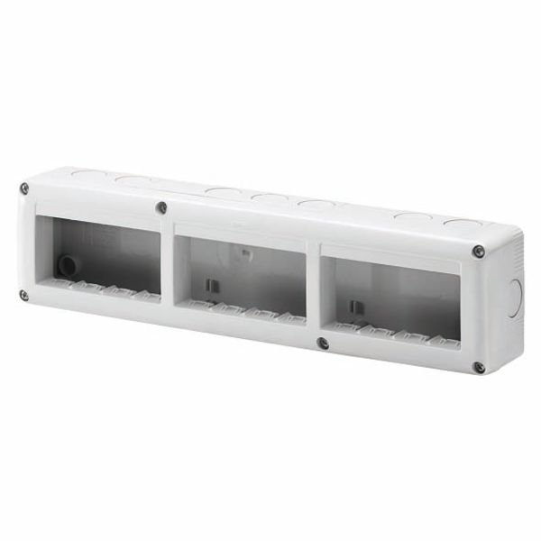 PROTECTED ENCLOSURE FOR SYSTEM DEVICES - HORIZONTAL MULTIPLE - 12 GANG - MODULE 4x3 - RAL 7035 GREY - IP40 image 2