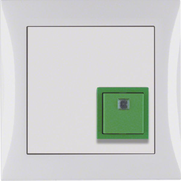 Switch-off push-button frame, S.1, p. white glossy image 1