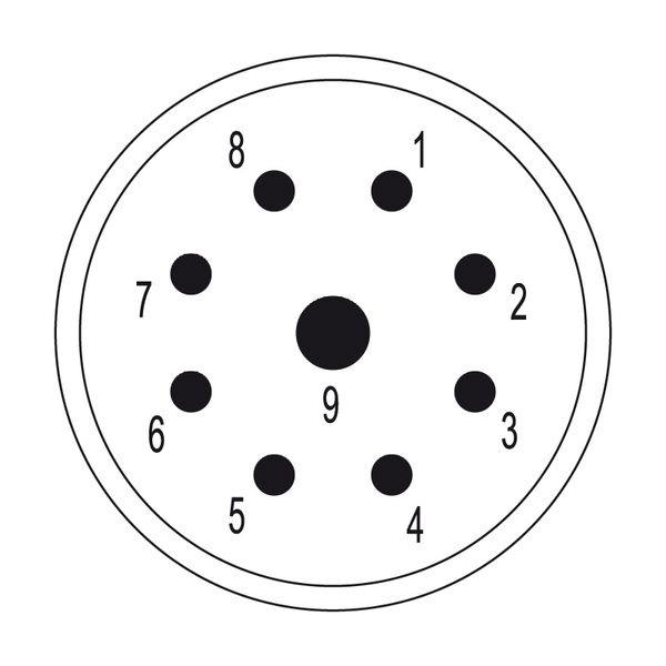 contact insert (circular connector), Plug-in connector, Pin, 9-pole, C image 1