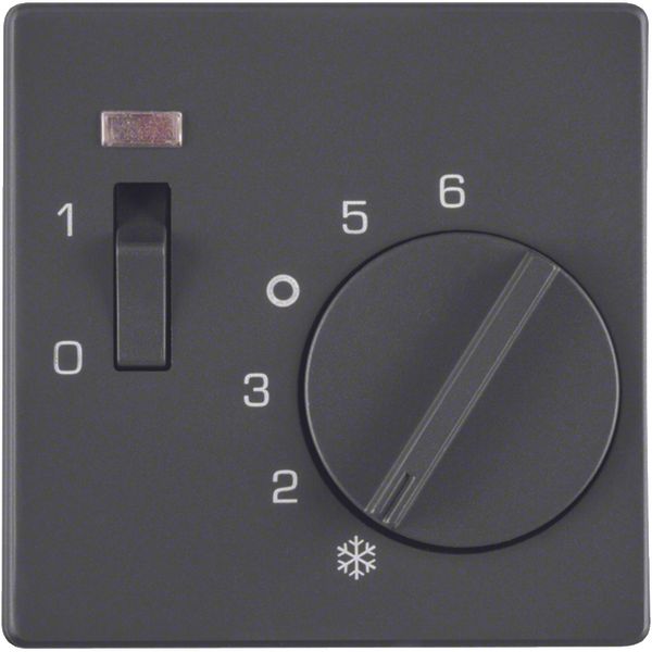 Centre plate for thermostat, pivoted, setting knob, Q.1/Q.3, ant. velv image 1
