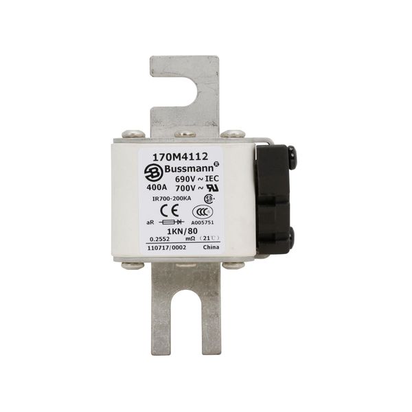 Fuse-link, high speed, 400 A, AC 690 V, DIN 1, 53 x 69 x 108 mm, aR, DIN, IEC, single indicator image 7