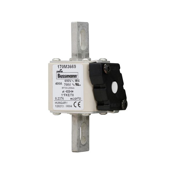 Fuse-link, high speed, 400 A, AC 690 V, compact size 1, 45 x 59 x 110 mm, aR, IEC, UL image 5