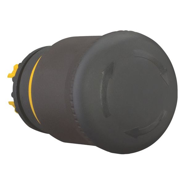 HALT/STOP-Button, RMQ-Titan, Mushroom-shaped, 38 mm, Non-illuminated, Turn-to-release function, Black, yellow, RAL 9005 image 6