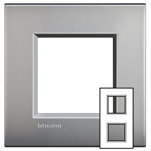 LL - COVER PLATE 2X2P 71MM NICKEL MAT image 1