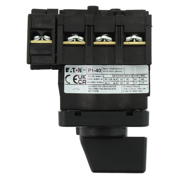 On-Off switch, P1, 40 A, flush mounting, 3 pole + N, with black thumb grip and front plate image 13