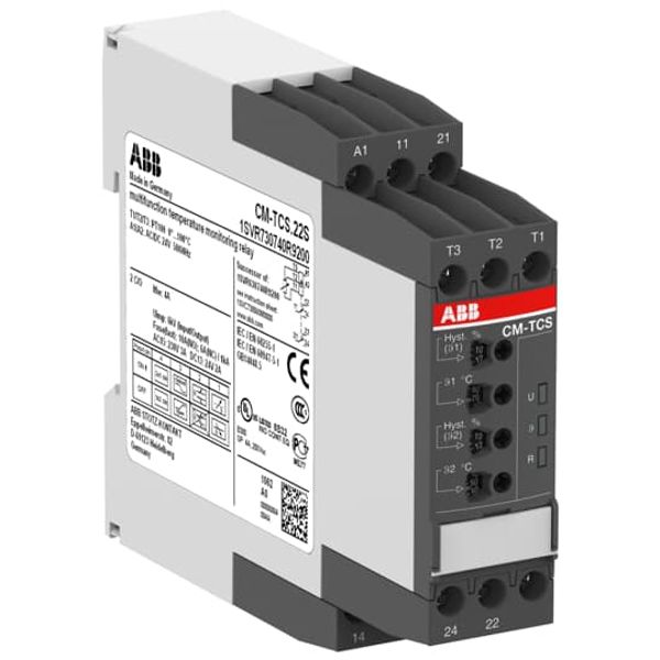 CM-TCS.22S Temperature monitoring relay Temp.-range 0...+100°C, 24VAC/DC image 2