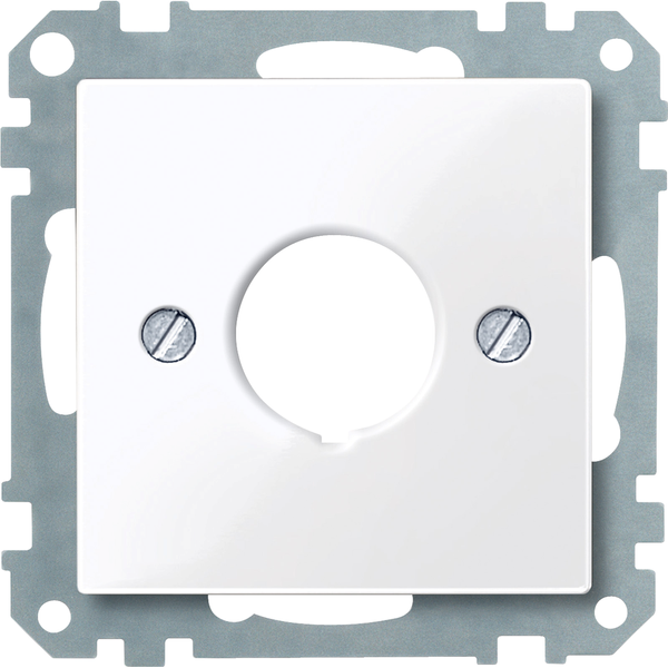 Central plate for command devices, active white, glossy, System M image 4