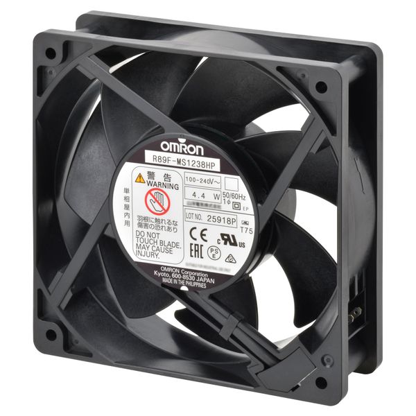 AC Axial fan, plastic blade, frame 120x38, high speed, terminals image 2