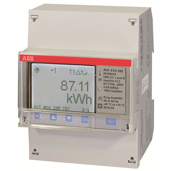 A41 412-100, Energy meter'Gold', Modbus RS485, Single-phase, 5 A image 1