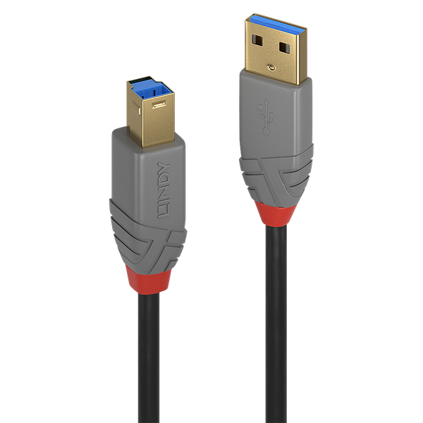 5m USB 3.2 Typ A to B Cable, 5Gbps, Anthra Line USB Type A Male to B Male image 1