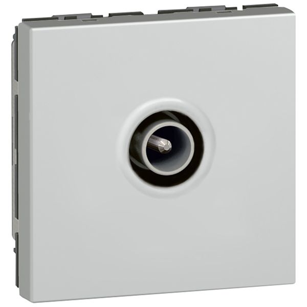 TV socket Mosaic - single - male Ø9.52 mm - 2 modules - alu image 2