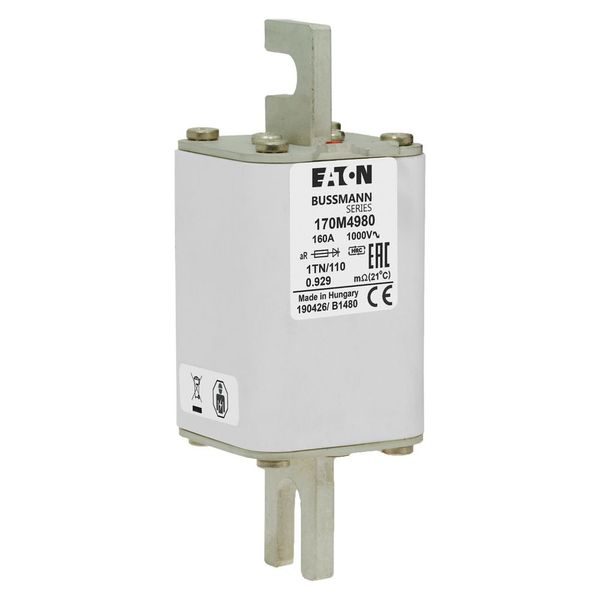 Fuse-link, high speed, 160 A, AC 1000 V, DIN 1, 51 x 69 x 138 mm, aR, DIN, IEC, single indicator image 15