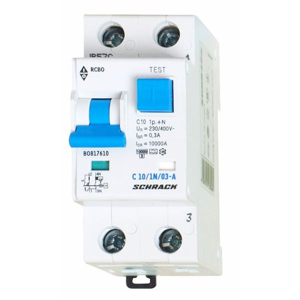 Combined MCB/RCD (RCBO) C10/1+N/300mA/Type A image 1