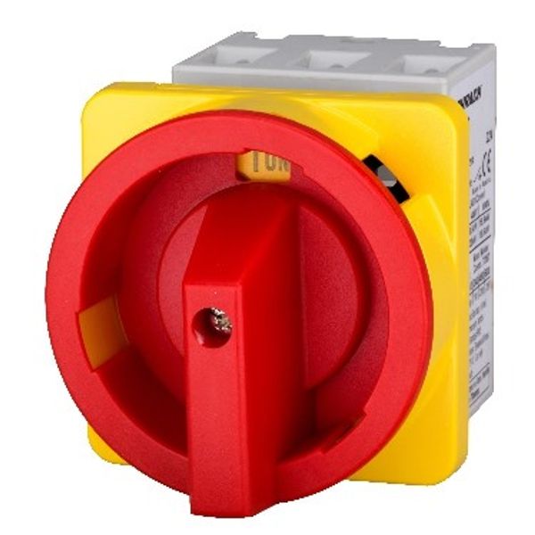 Emergency-Stop Main Switch 3-pole 4 hole mounting 25A 10kW image 1