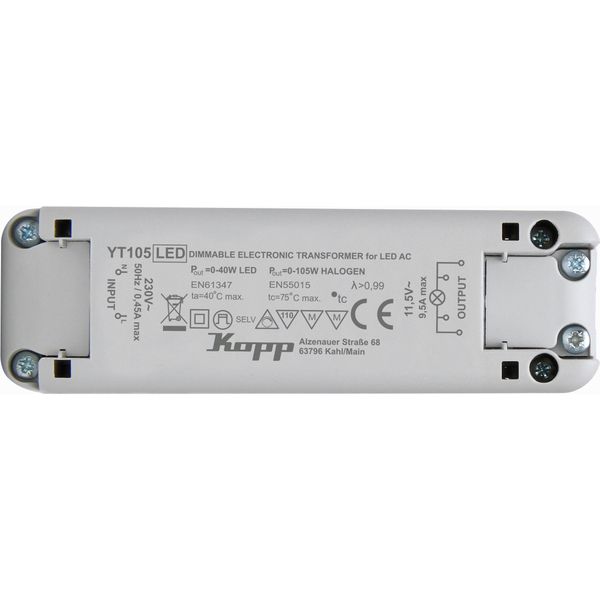 Elektronischer Transformator: 2 Eingänge/4 Ausgänge, dimmbar, Halogenlampe: 0-105W, LED: 40W image 1
