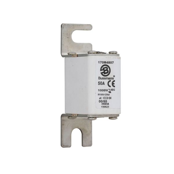 Fuse-link, high speed, 50 A, AC 1000 V, size 00, 30 x 47 x 98 mm, aR, DIN, IEC, single indicator image 11