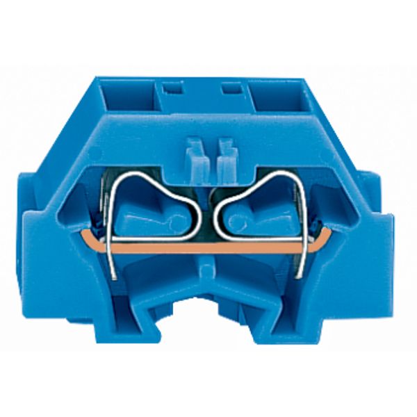 4-conductor terminal block without push-buttons with fixing flange blu image 2