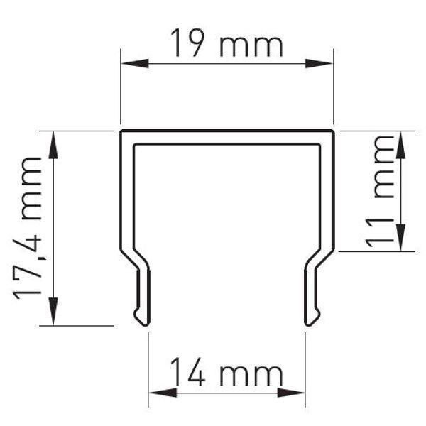PMMA cover LB square opal L-2000mm W-19mm H-17,4mm image 2