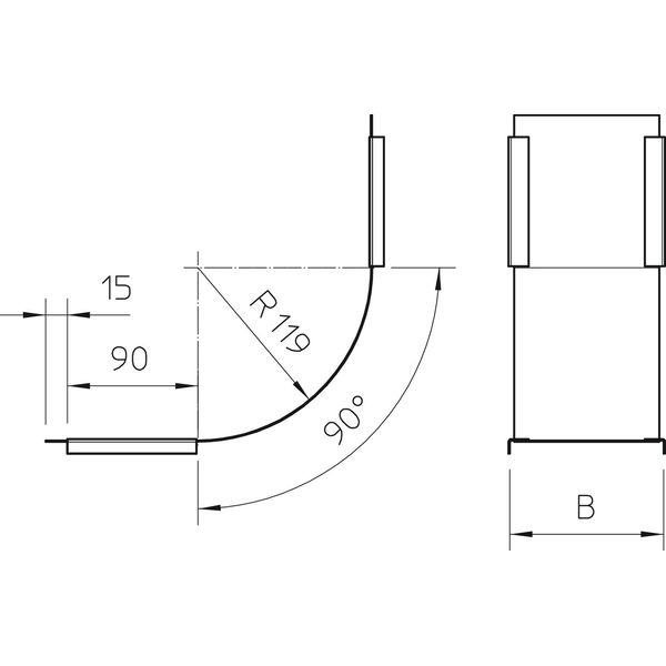 DBV 200 S DD Cover for 90° vertical bend rising B200mm image 2