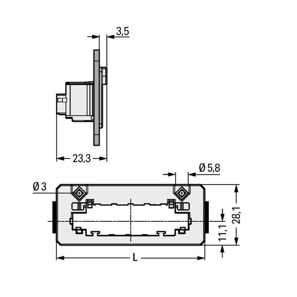 831-302 Snap-in frame; for male connectors; 1 part image 3