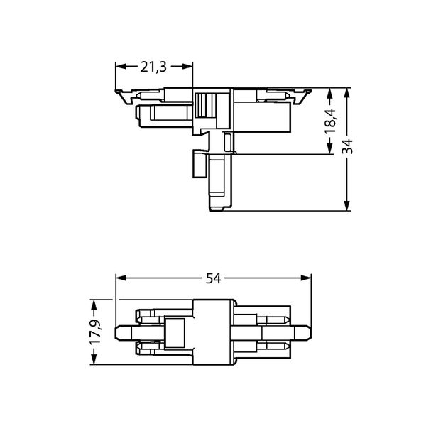 T-distribution connector 3-pole Cod. A white image 6