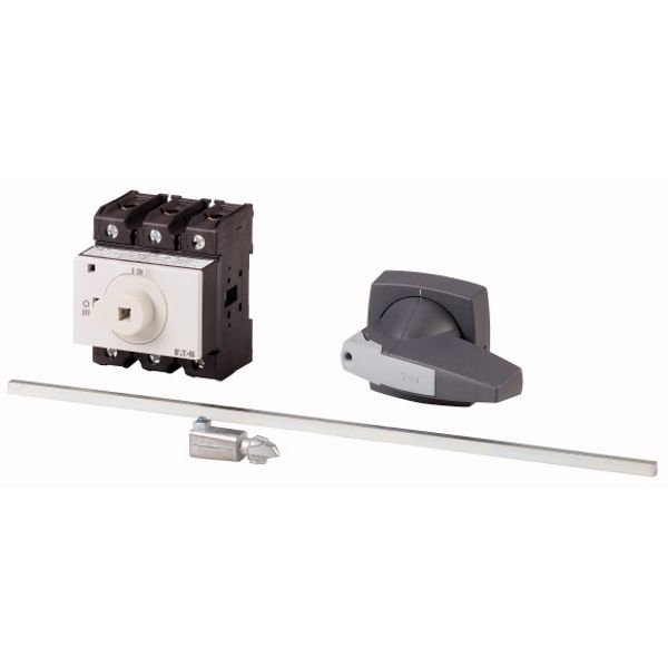 Main switch, P3, 100 A, rear mounting, 3 pole, STOP function, with black rotary handle and lock ring (K series), Lockable in the 0 (Off) position, Wit image 1