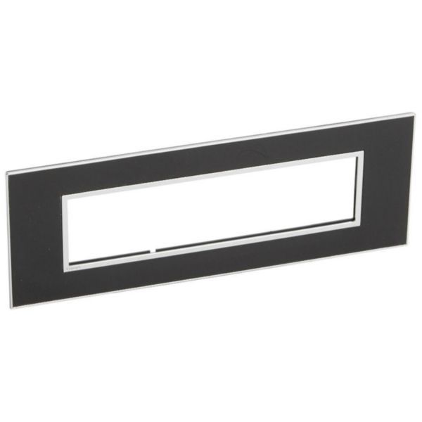 Arteor Surround Plate 8 Module Square Mirror Black image 1