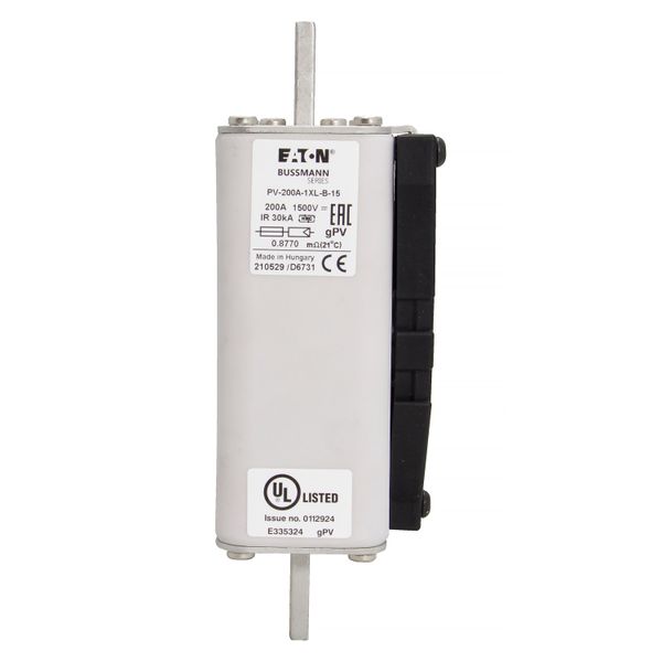 Fuse-link, high speed, 200 A, DC 1500 V, 1XL, 51 x 189 mm, gPV, IEC, UL, with indicator, bolt-in image 4