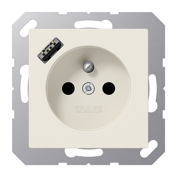 SCHUKO socket with USB type AC A1520F-18A image 1