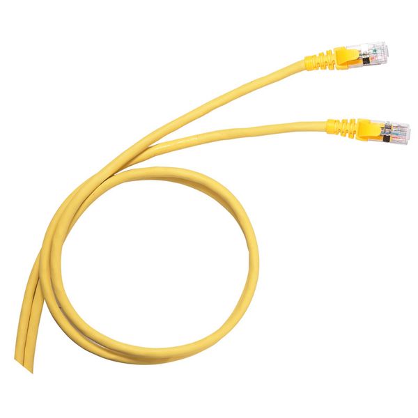Patch cord RJ45 category 6A S/FTP shielded PVC yellow 2 meters image 1