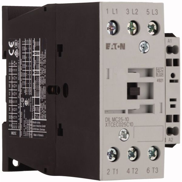 Contactor, 3 pole, 380 V 400 V 11 kW, 1 N/O, 110 V 50 Hz, 120 V 60 Hz, AC operation, Spring-loaded terminals image 4