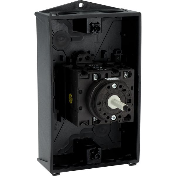 Main switch, T3, 32 A, surface mounting, 3 contact unit(s), 3 pole + N, 1 N/O, 1 N/C, STOP function, With black rotary handle and locking ring, Lockab image 32