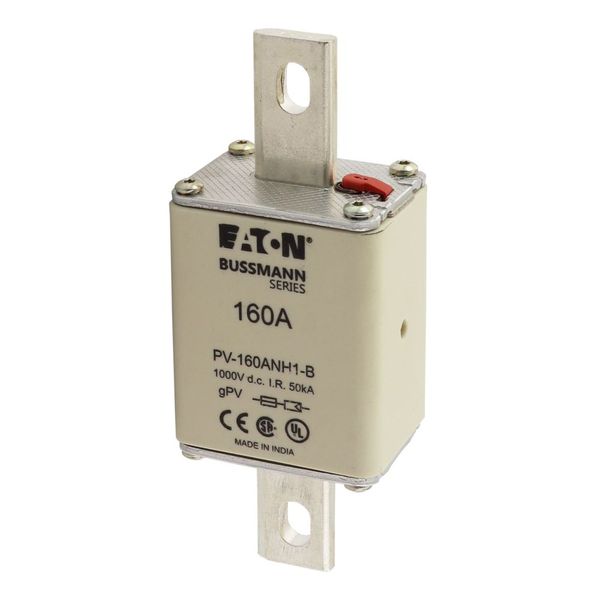 Fuse-link, high speed, 160 A, DC 1000 V, NH1, gPV, UL PV, UL, IEC, dual indicator, bolted tags image 22