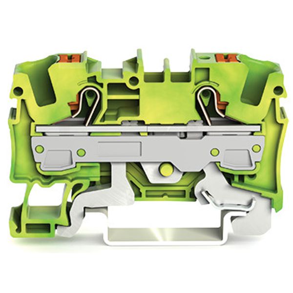 2-conductor ground terminal block with push-button 6 mm² green-yellow image 3