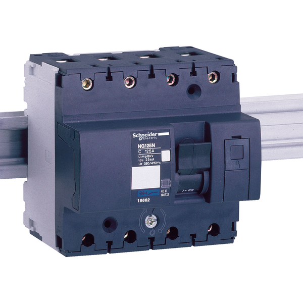 Miniature circuit-breaker, Acti9 NG125N, 4P, 10 A, C curve, 25 kA (IEC 60947-2) image 4