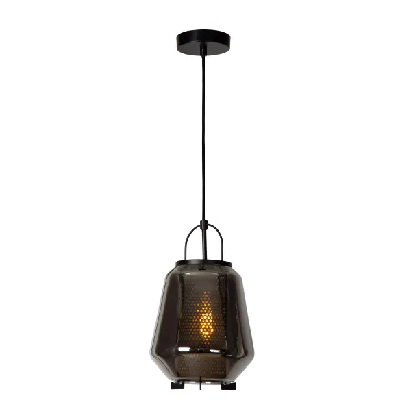 Lucide SISKA - Pendant light - 1xE27 - Smoke Grey image 1