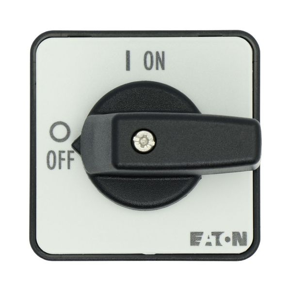 On-Off switch, T0, 20 A, centre mounting, 3 contact unit(s), 6 pole, with black thumb grip and front plate image 29