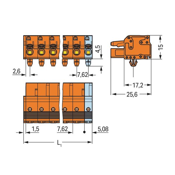 2231-702/008-000 1-conductor female connector; push-button; Push-in CAGE CLAMP® image 2