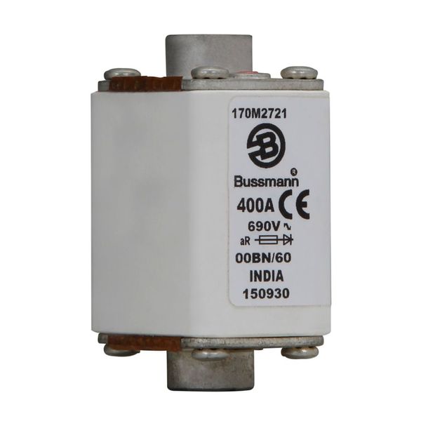 Fuse-link, high speed, 400 A, AC 690 V, size 00, 30 x 48 x 64 mm, aR, IEC, visual indicator image 15