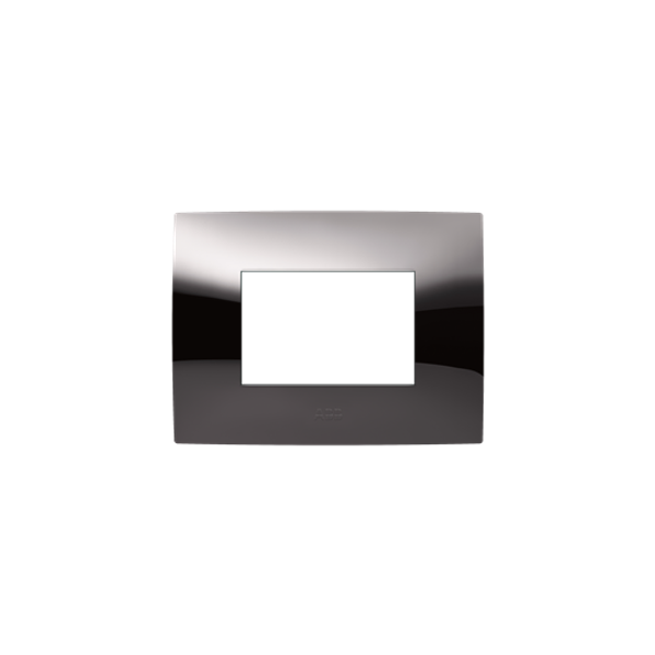 frame, 3 modules, Glossy METAL BLACK 3gang Black - Chiara image 1