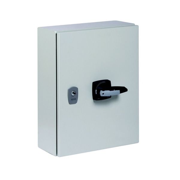 Switch-disconnector, DMM, 125 A, 3 pole, STOP function, with grey knob, in steel enclosure image 8