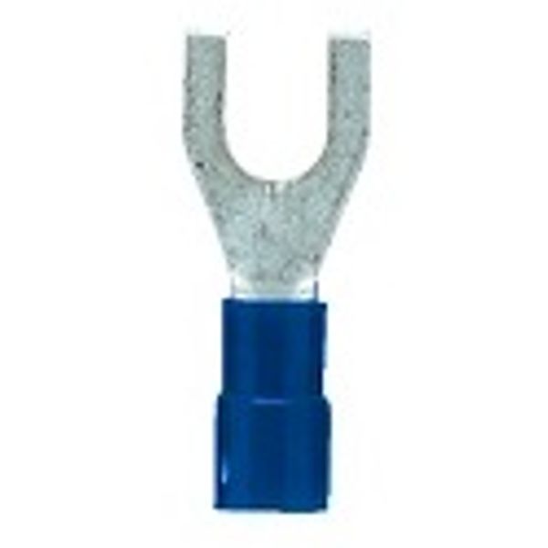 Fork crimp cable shoe, insulated, blue, 1.5-2.5mmý, M5 image 1