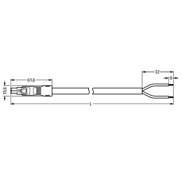 pre-assembled connecting cable Eca Socket/open-ended white image 5